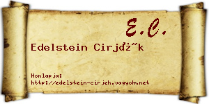 Edelstein Cirjék névjegykártya